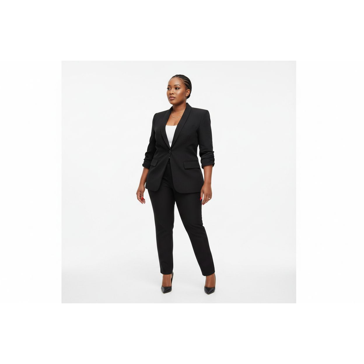 Single Button Slim Fit Blazer.