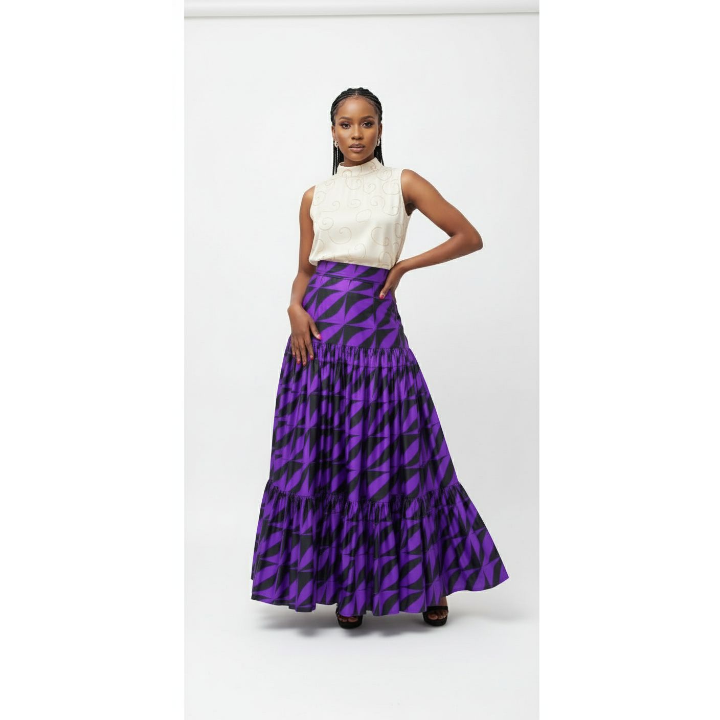 High Waisted Pleated Skirt