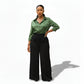 Women's Long Pallazzo Straight-Leg Trousers