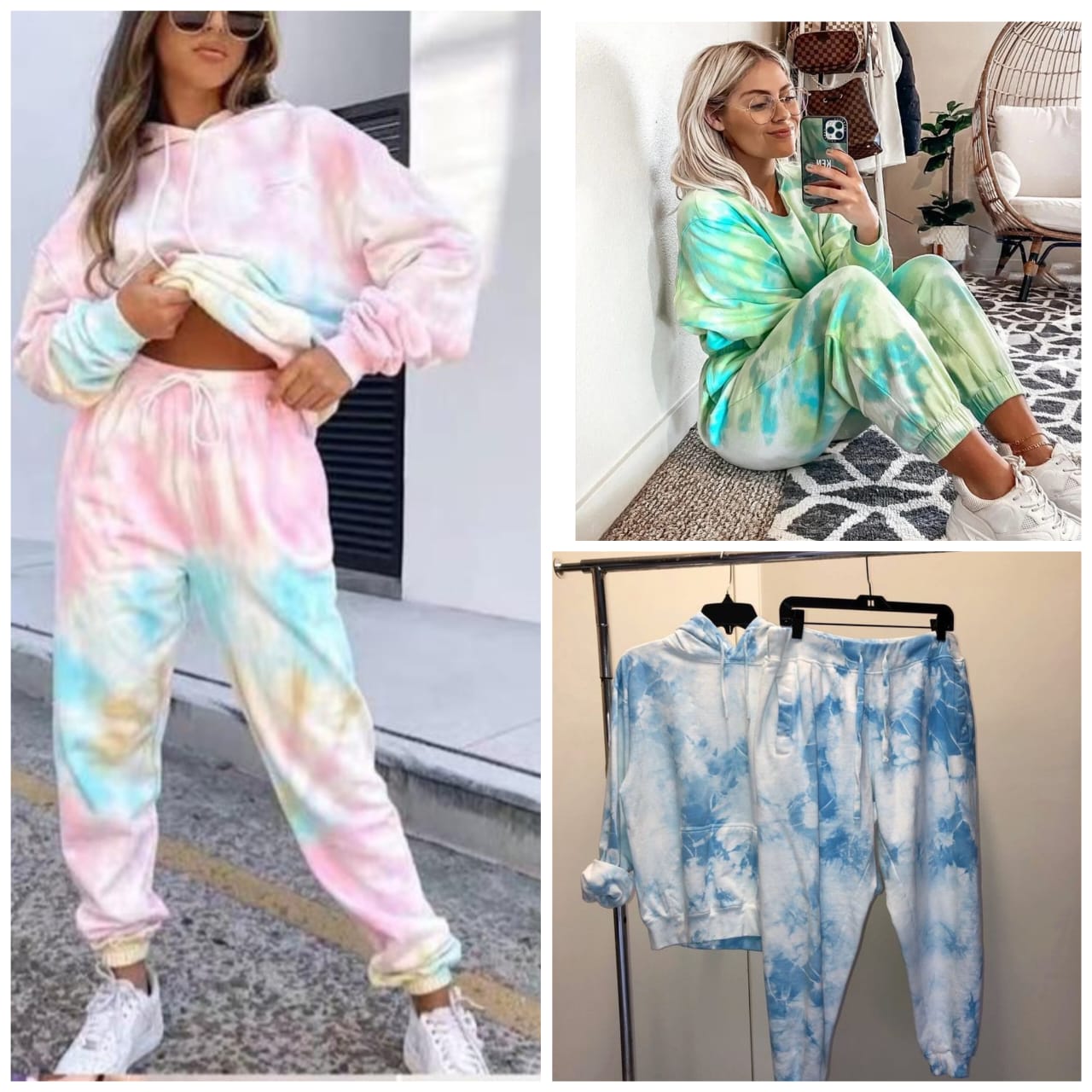 Tie Dye Multi Color Hooded Tracksuit