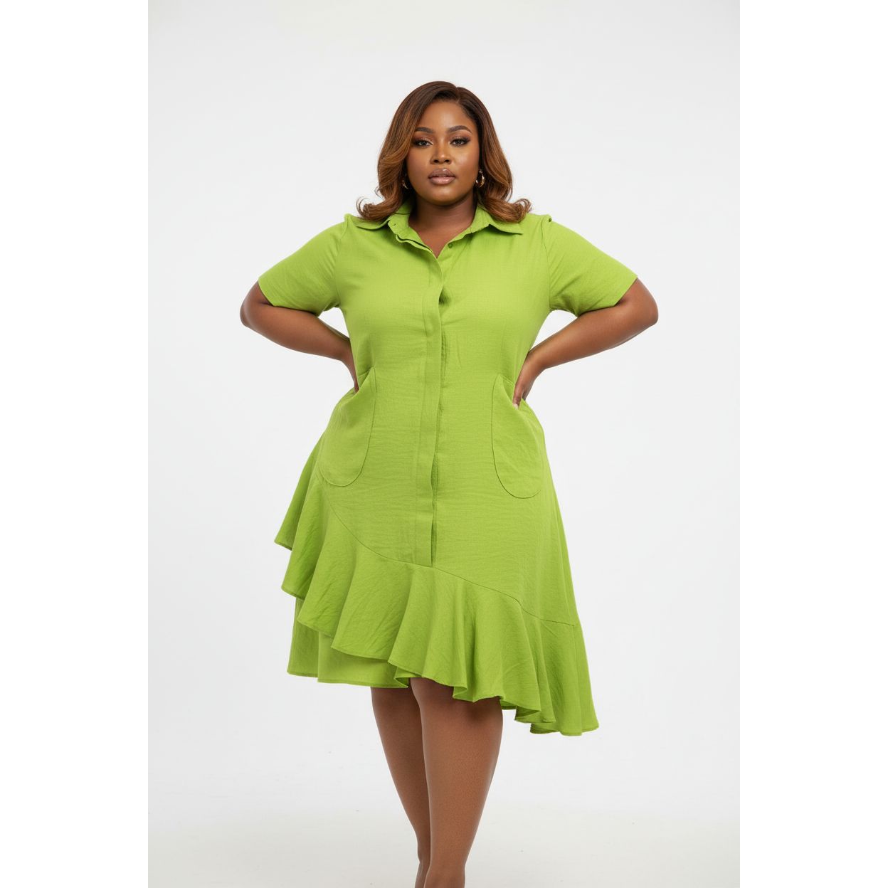 Buttoned Short Sleeve Dress – YELLOW SUB TRADING