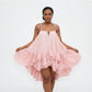 Ruffled Chiffon Mini Dress