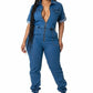 Denim Zipper Jumpsuit