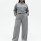 Two Piece Lounge Set with Zip-Up Crop Jacket
