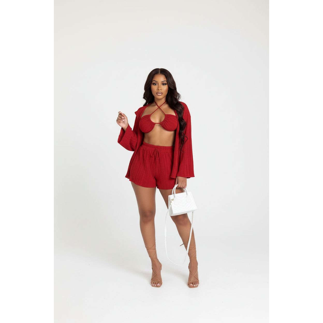 Mini Pleats Sexy Outfit Set