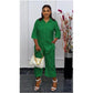 Blouse Shirt and Trousers Two-Piece Set
