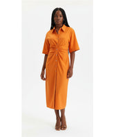 Cut Out Back Elegant Button Detailed Dress