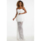 Strapless Tube Top & Long Lace Skirt Set