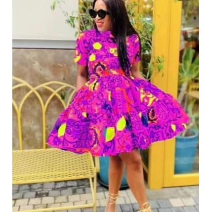African Print Floral Dress