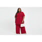 Plus Size Irregular Top & Wide Pants Set