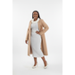 Double Breasted Slant Pockets Belted Trench Coat