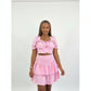 Sweetheart Neck Puff Sleeve Crop Top & Ruched Ruffle Hem Skirt Set