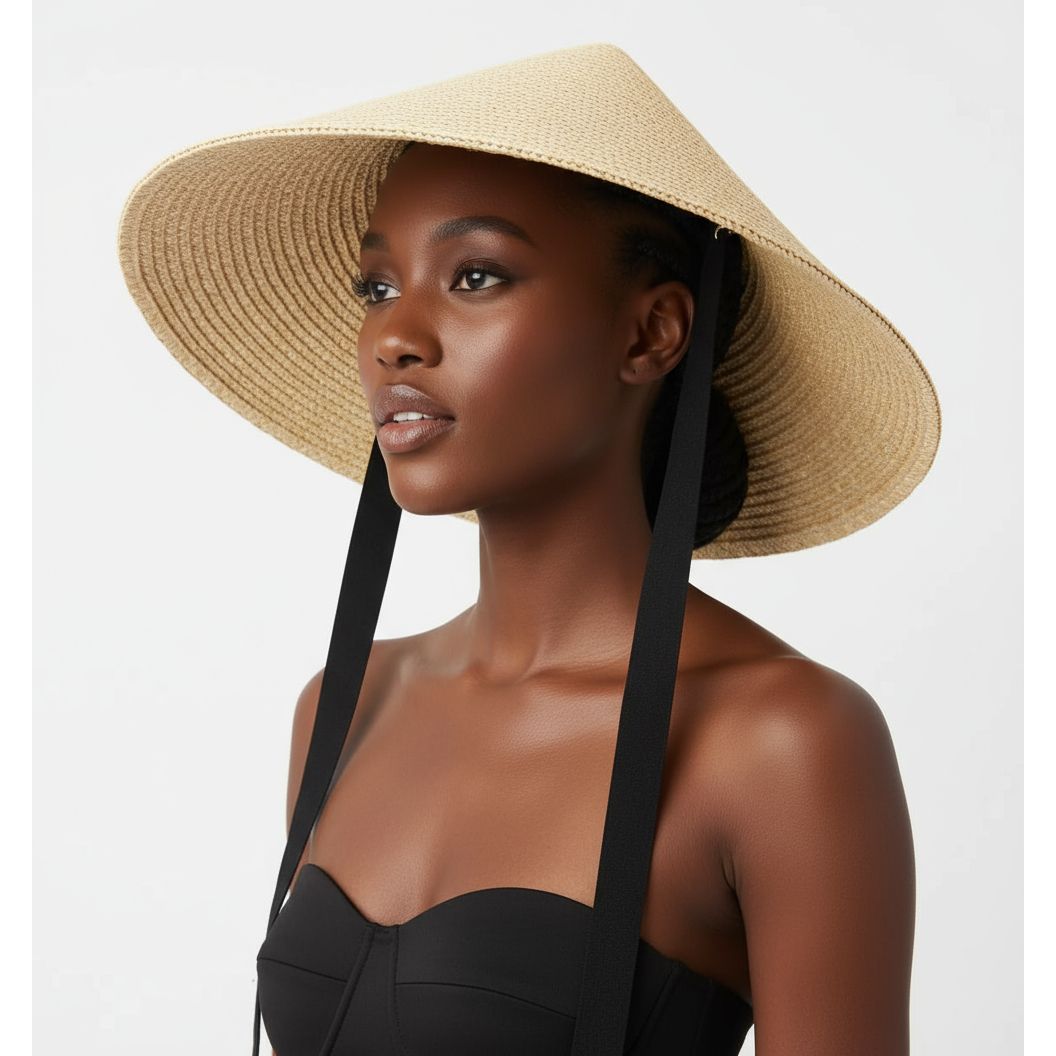 Wide Brim Straw Weaving Cone Sun Hat