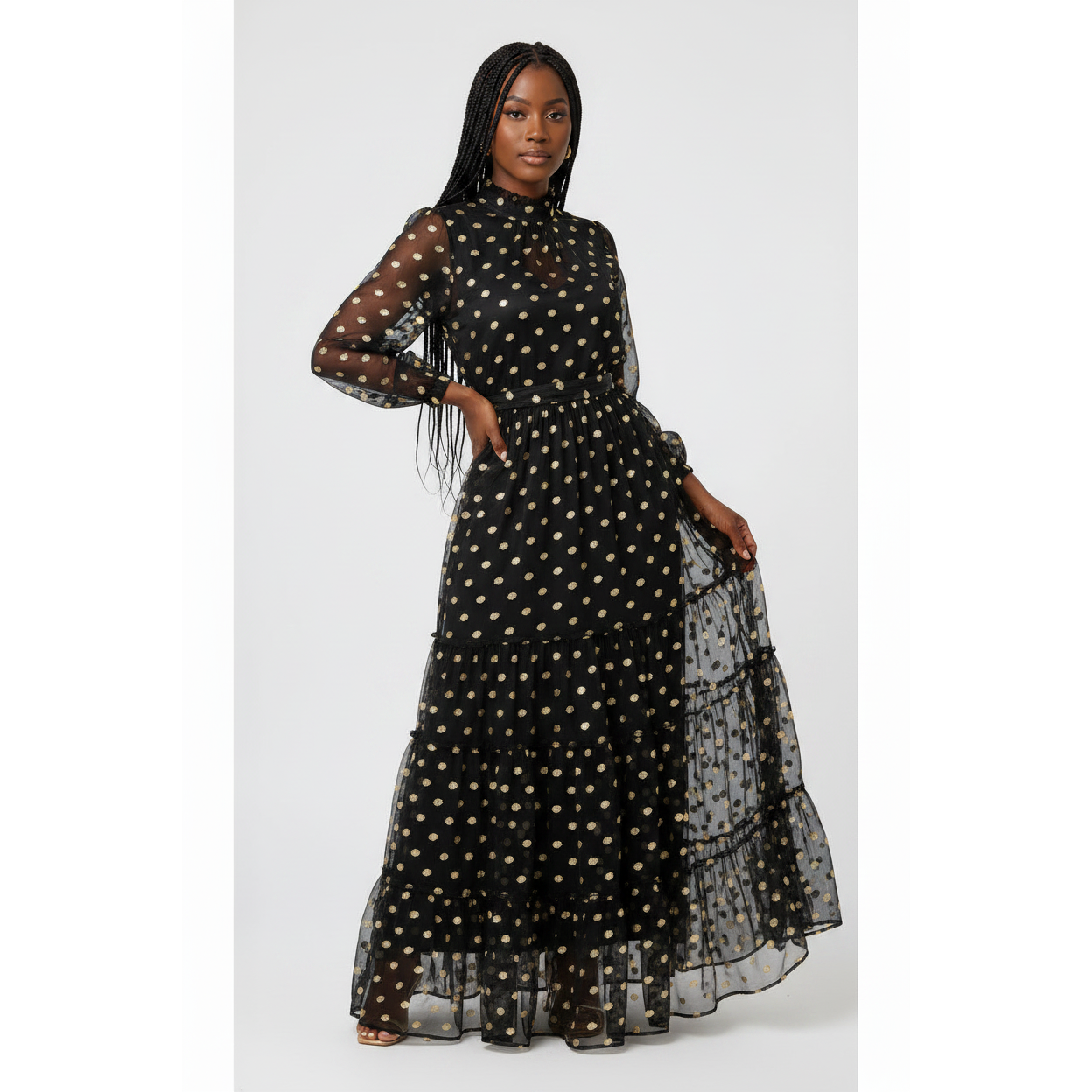 Maxi Loose Sleeve High Waisted Dress