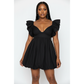Sexy V-Neck Flare Sleeveless Dress