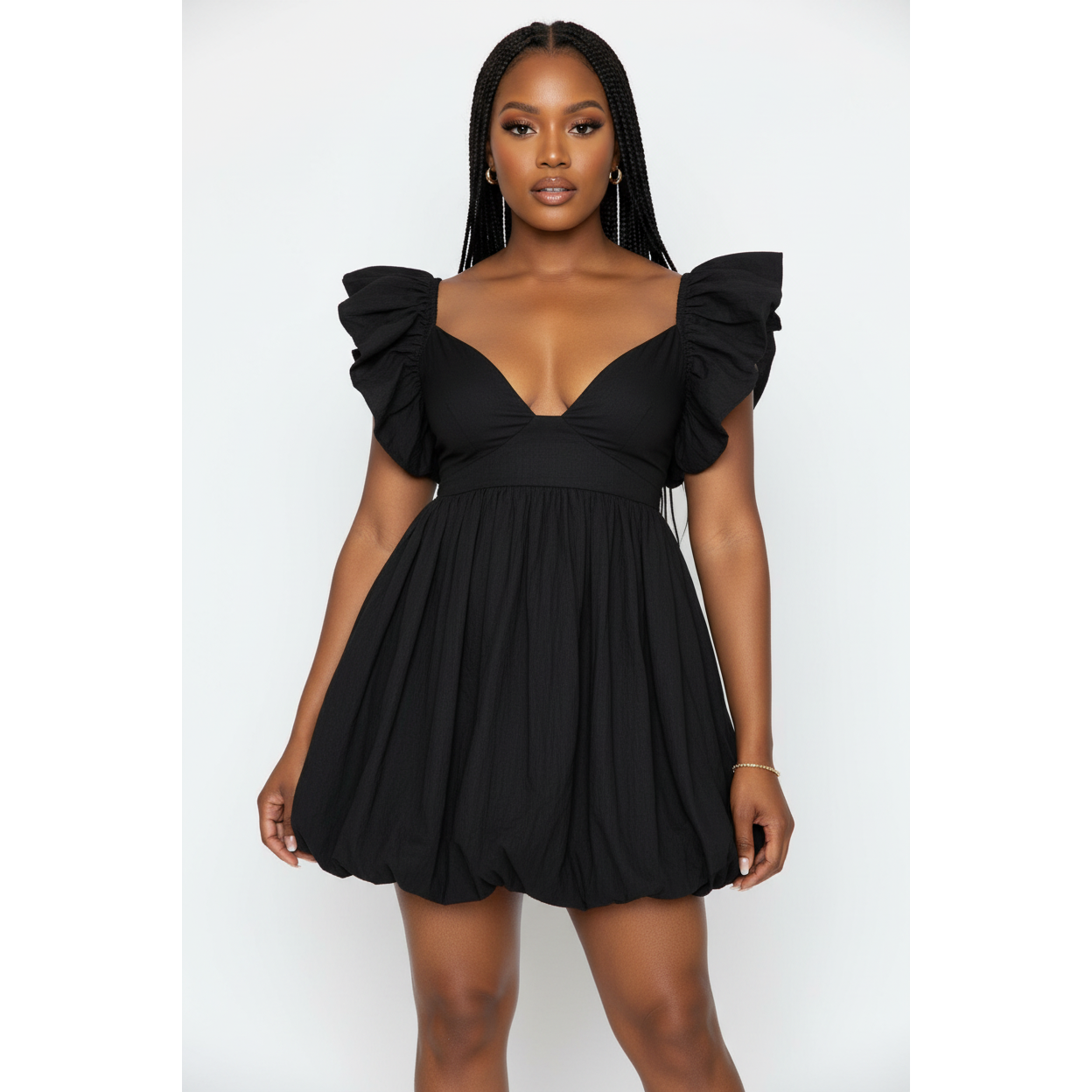 Sexy V-Neck Flare Sleeveless Dress