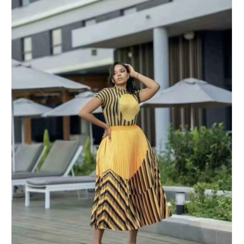 Vintage Pleated Skirt and Turtleneck Top