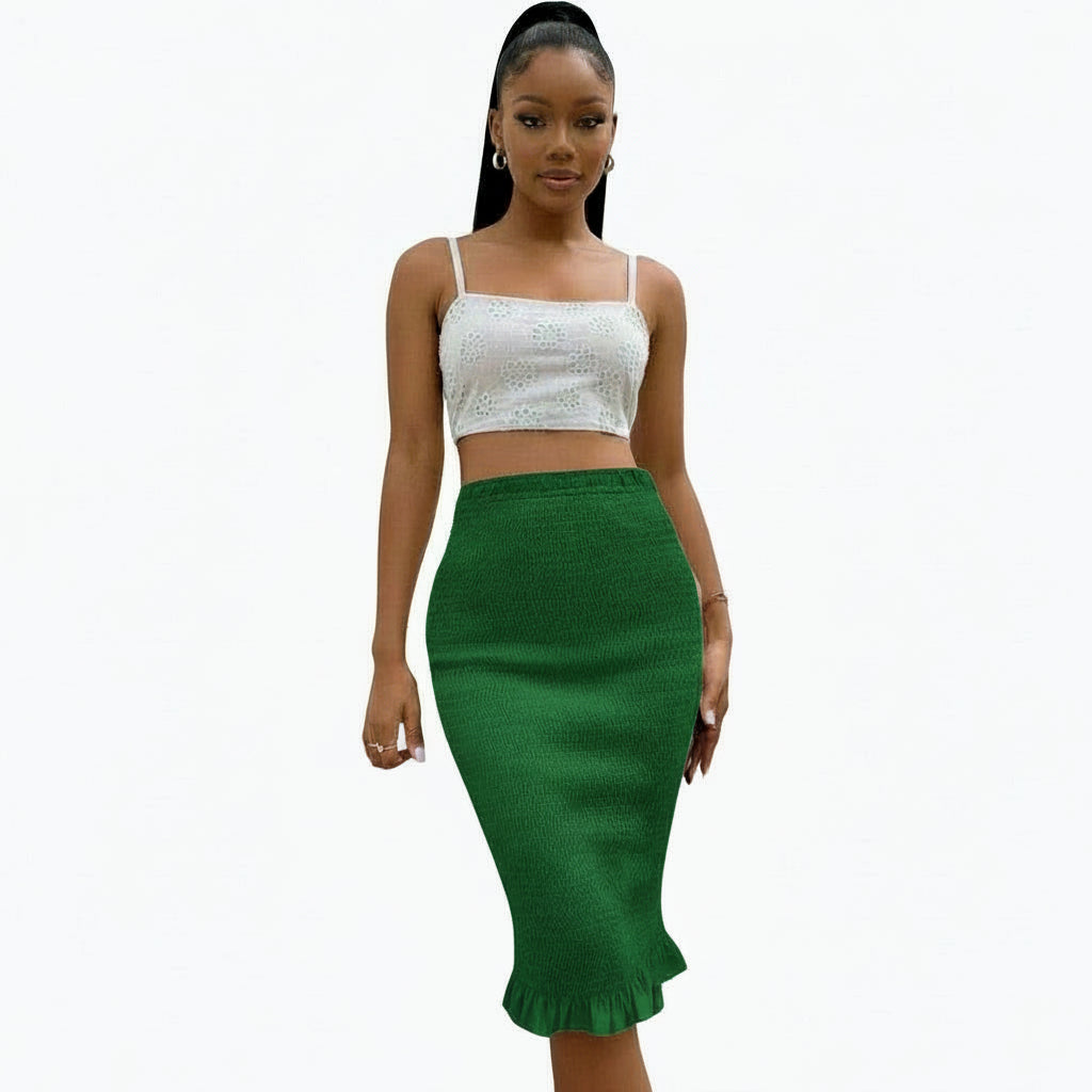 Sexy Ruffle Midi Skirt