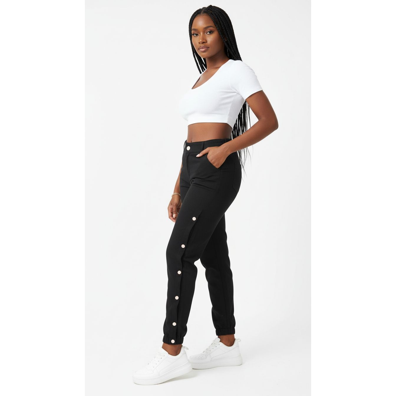 Sexy Side Buttoned Pants