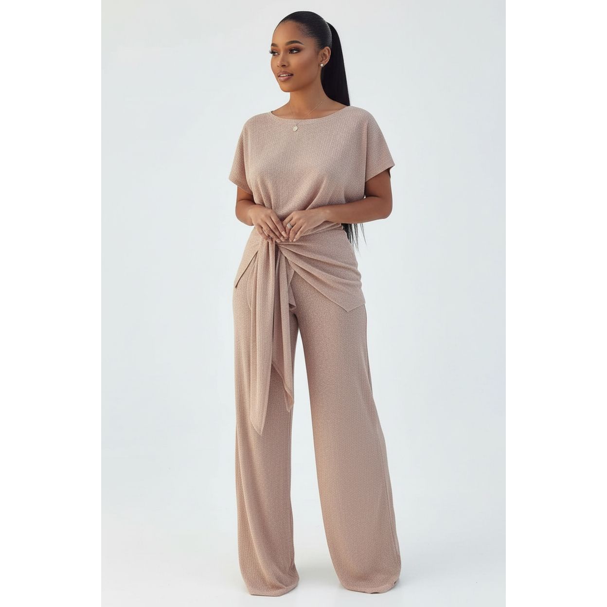 Vintage Round Neck Top & Pant Set