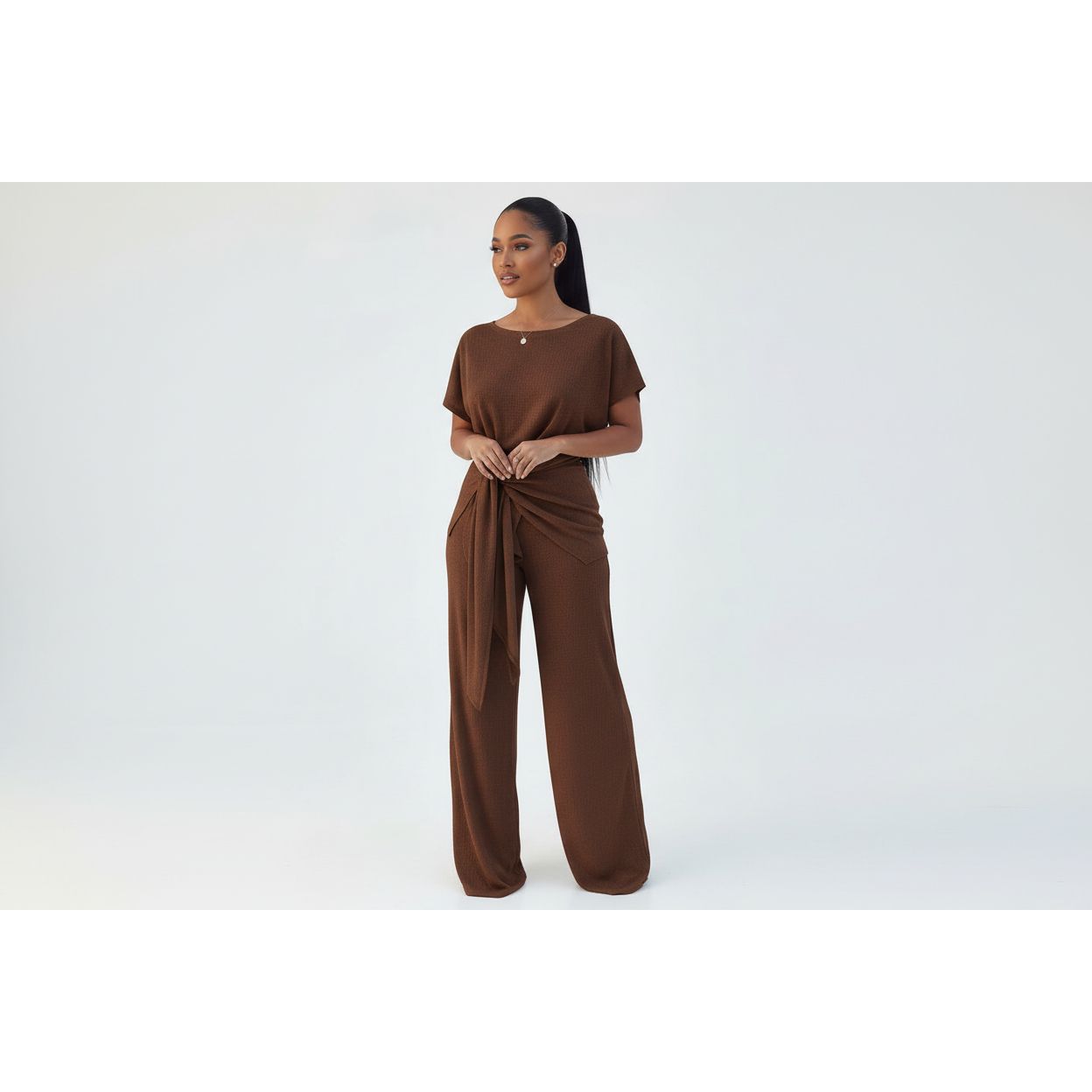 Vintage Round Neck Top & Pant Set
