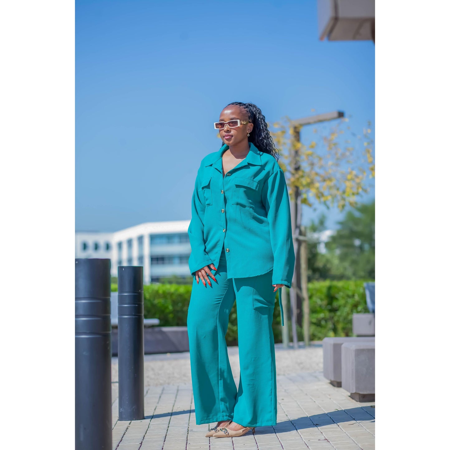 Casual Comfortable Linen Shirt And Pants Two Piece Set