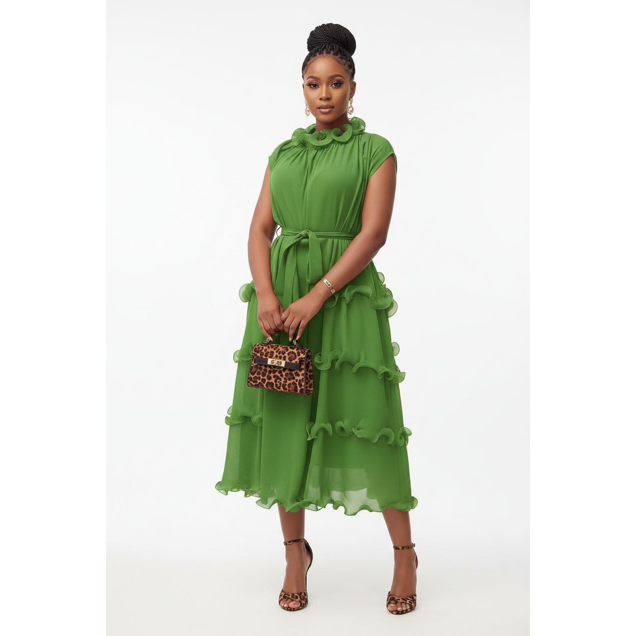 Round-Neck Sleeveless Long Dress