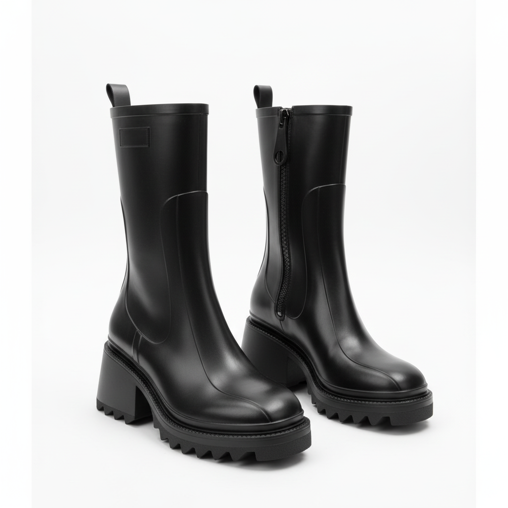 Pvc Zip Ankle Boots