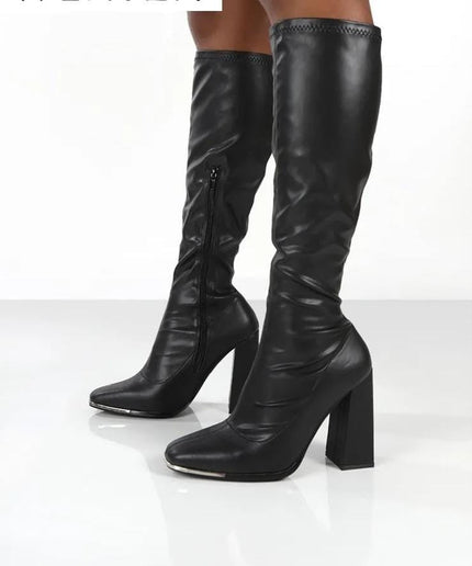 Square Toe Thick Heel Boots