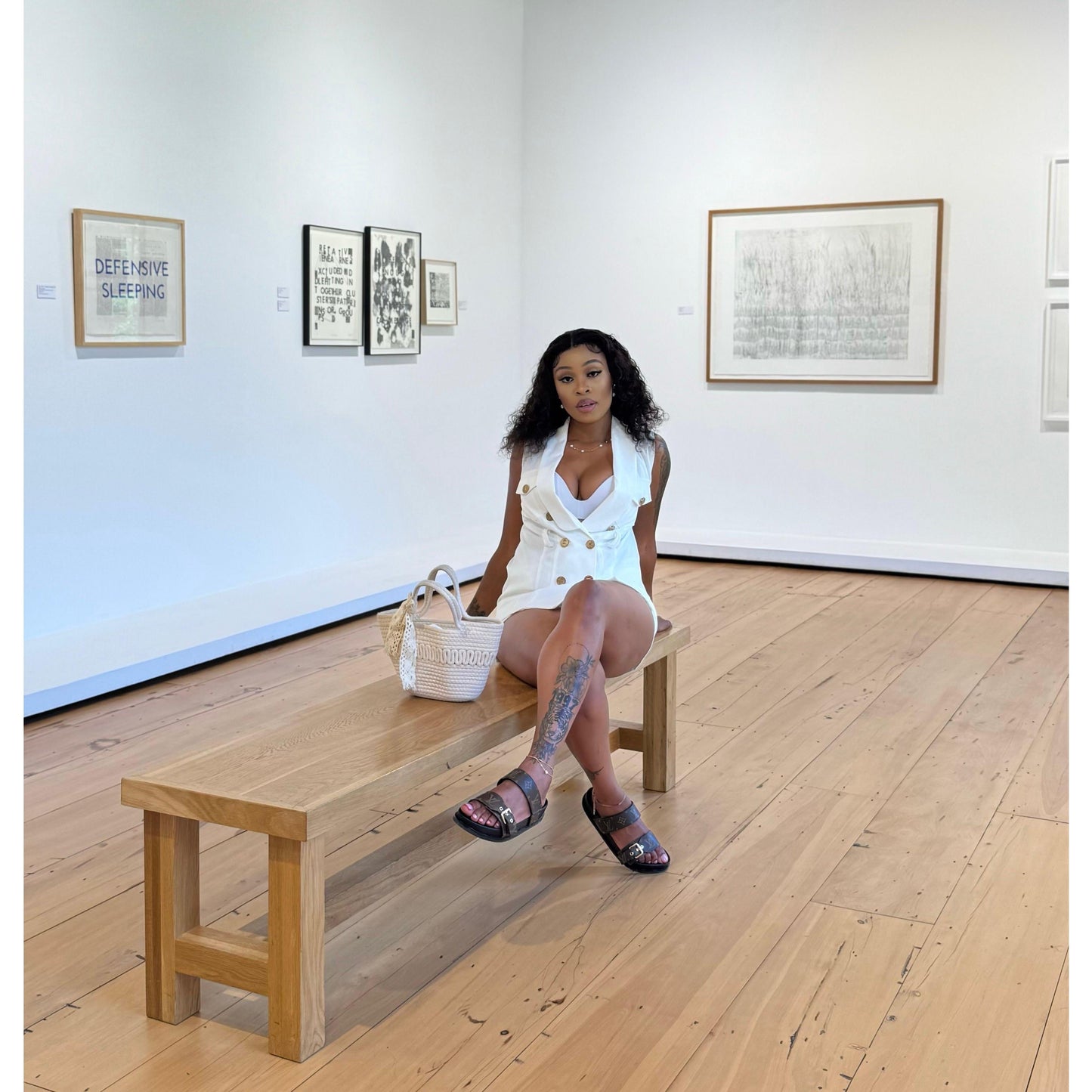 Ruffle Trim Double Breasted Belted Vest Blazer and short set .