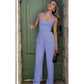 Sleeveless Wide Leg Cargo Jumpsuit.