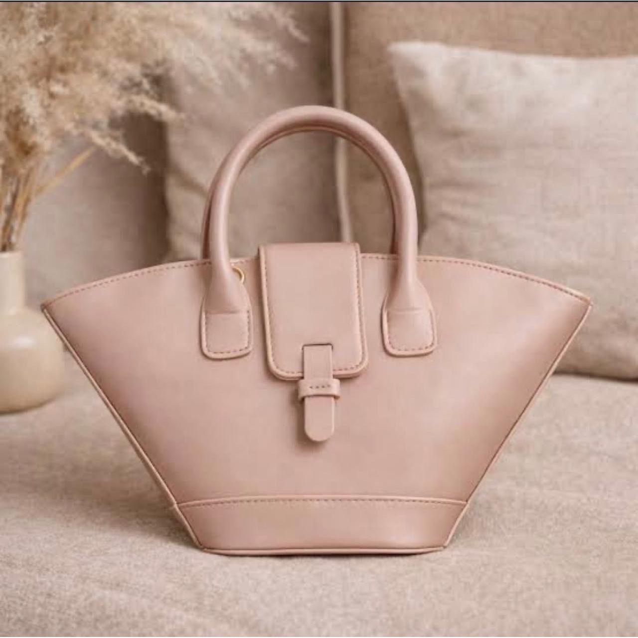 Sculptural Flap-Closure Mini Tote & Shoulder Bag