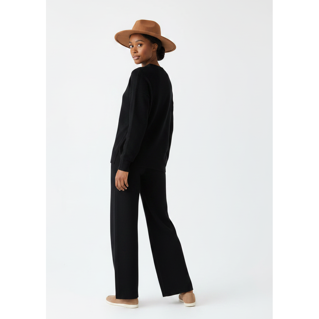 Oversized Sweater & Wide Leg Pants Knit Lounge Set