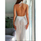 Backless Crochet Knitted Bikini Cover Up Dress.