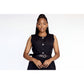 Women's Collared Waisted Belt Vest