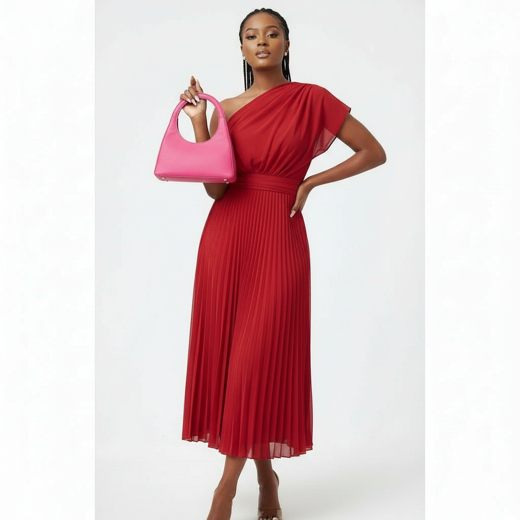 ONE HAND OFF SHOULDER  MAXI DRESS