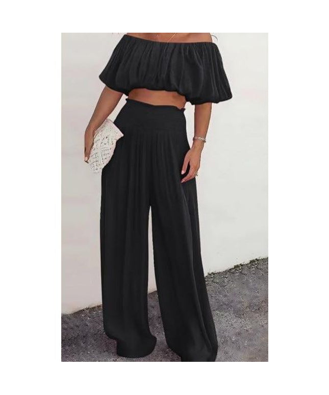 Sexy Loose Off Shoulder Top and Pant Set