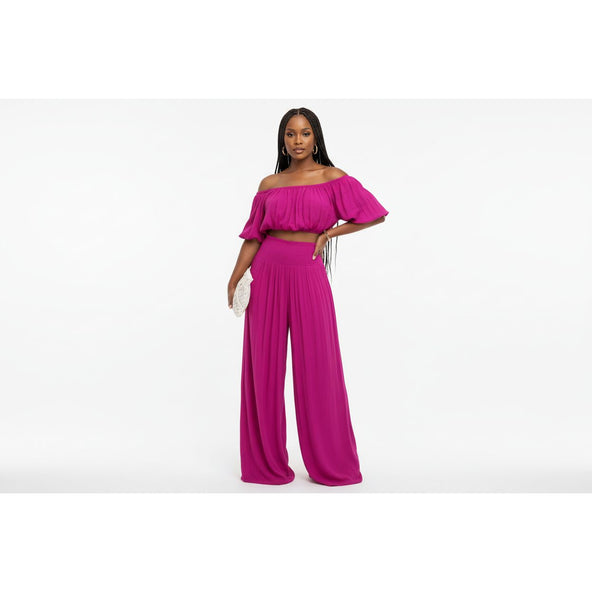 Off-Shoulder Top and Pants Set