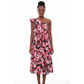 One Off Shoulder High Waisted Floral Dress