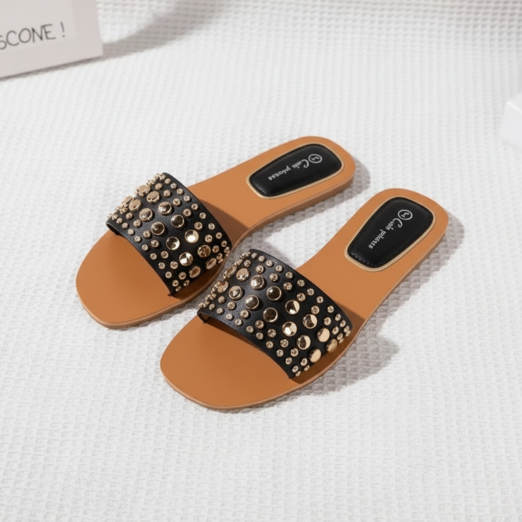 Casual Gold Flat Sandals
