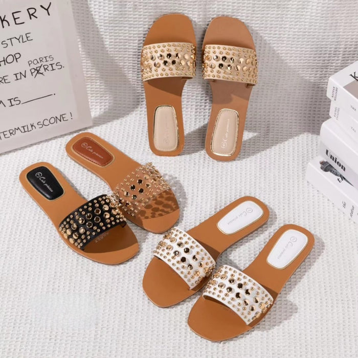 Casual Gold Flat Sandals