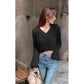 Long Sleeve V-Neck Top