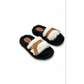 Fur Push-In Flat Sandals