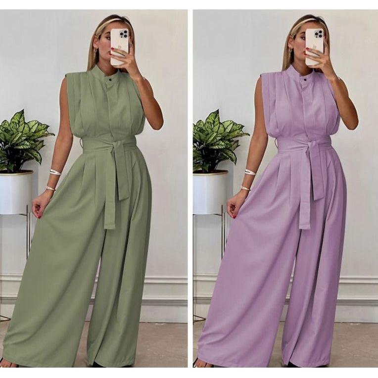 Button Detailed Palazzo Jumpsuit