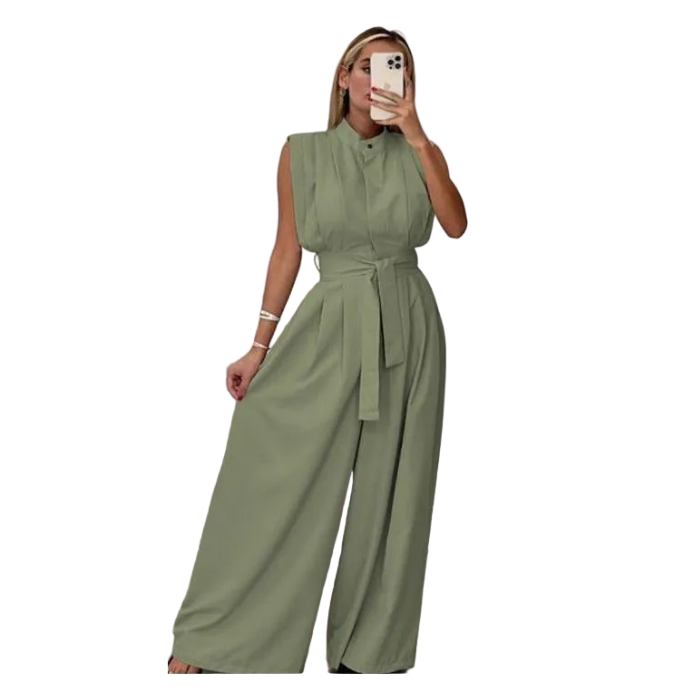 Button Detailed Palazzo Jumpsuit