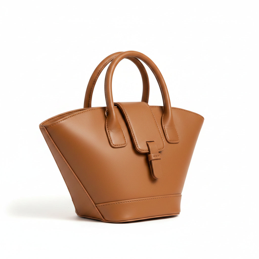 Sculptural Fan-Shape Mini Tote & Shoulder Bag