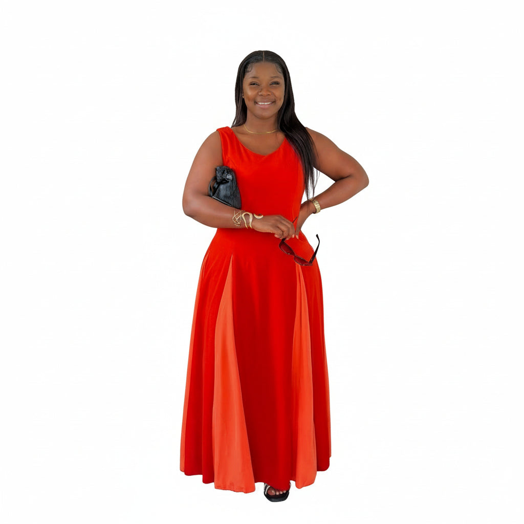 Women's Sleeveless Pleated Maxi Dress