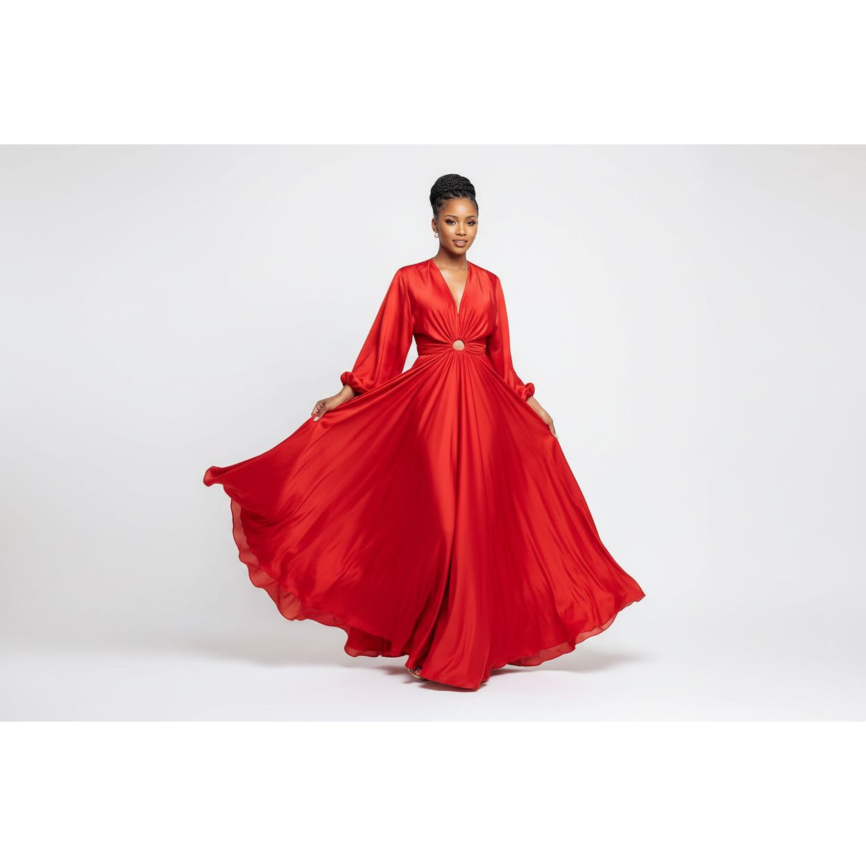 Chiffon Cut Out Maxi Dress