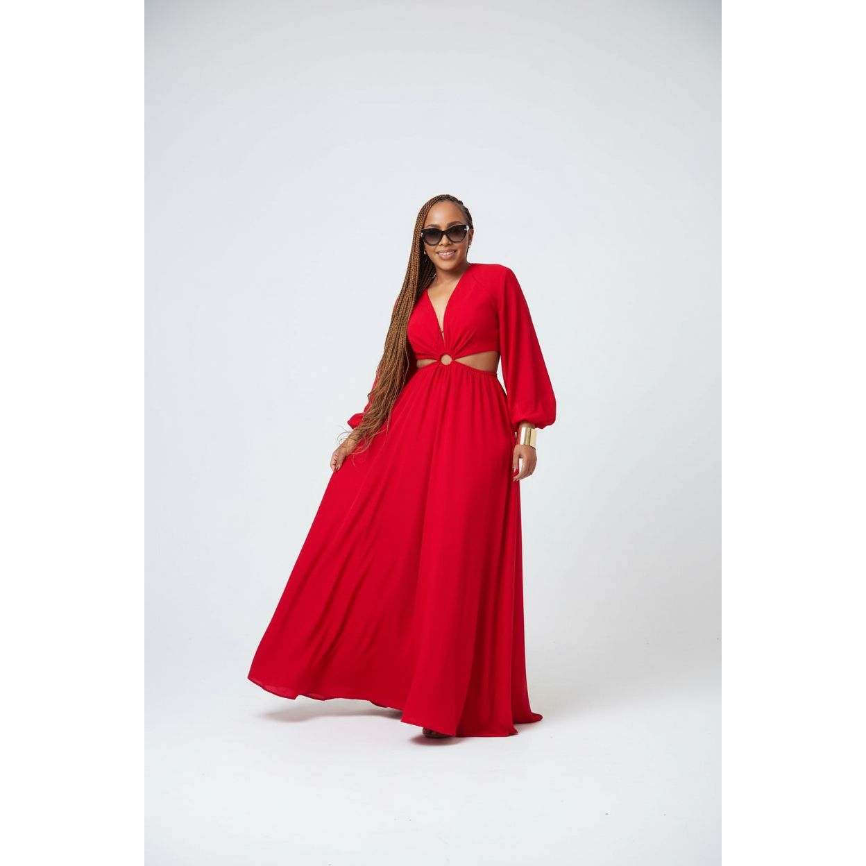Chiffon Cut Out Maxi Dress