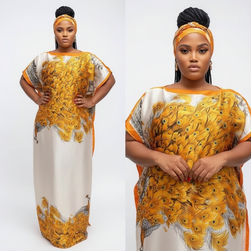 African Dashiki Spring Summer Elegant Maxi Dress.